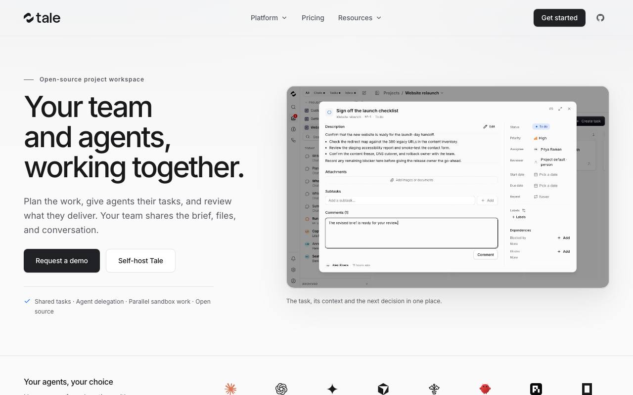 The Tale website