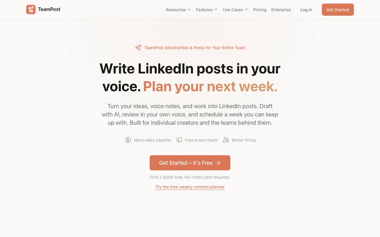 The TeamPost website