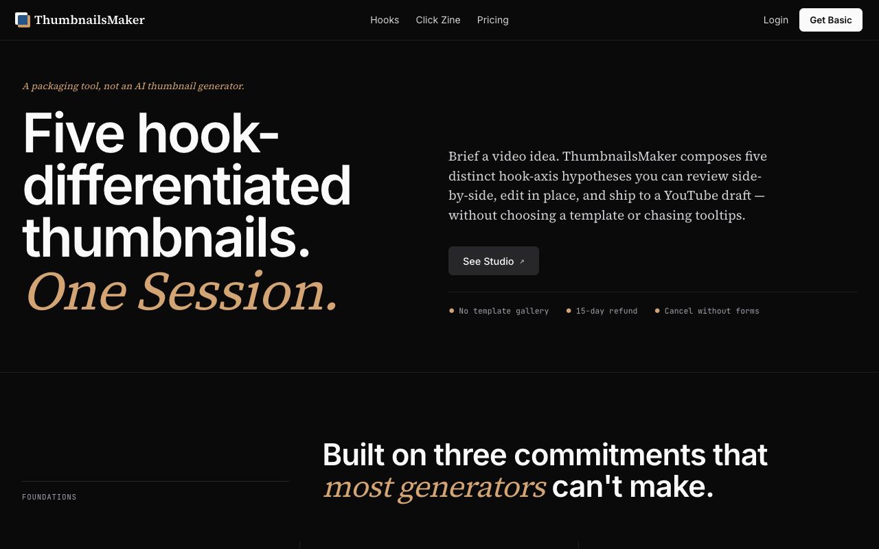 The ThumbnailsMaker website