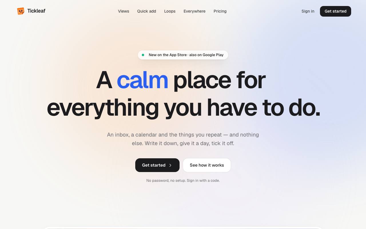The Tickleaf website