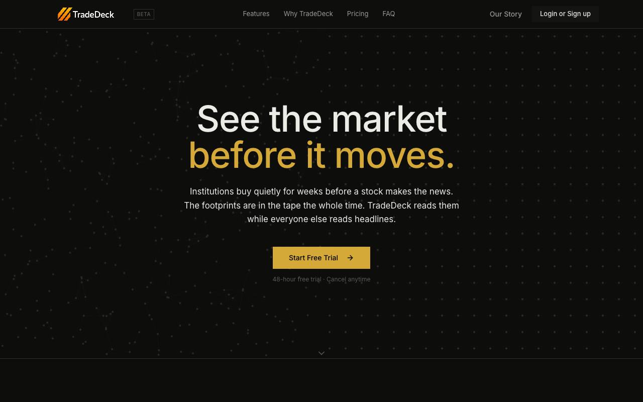 The TradeDeck website