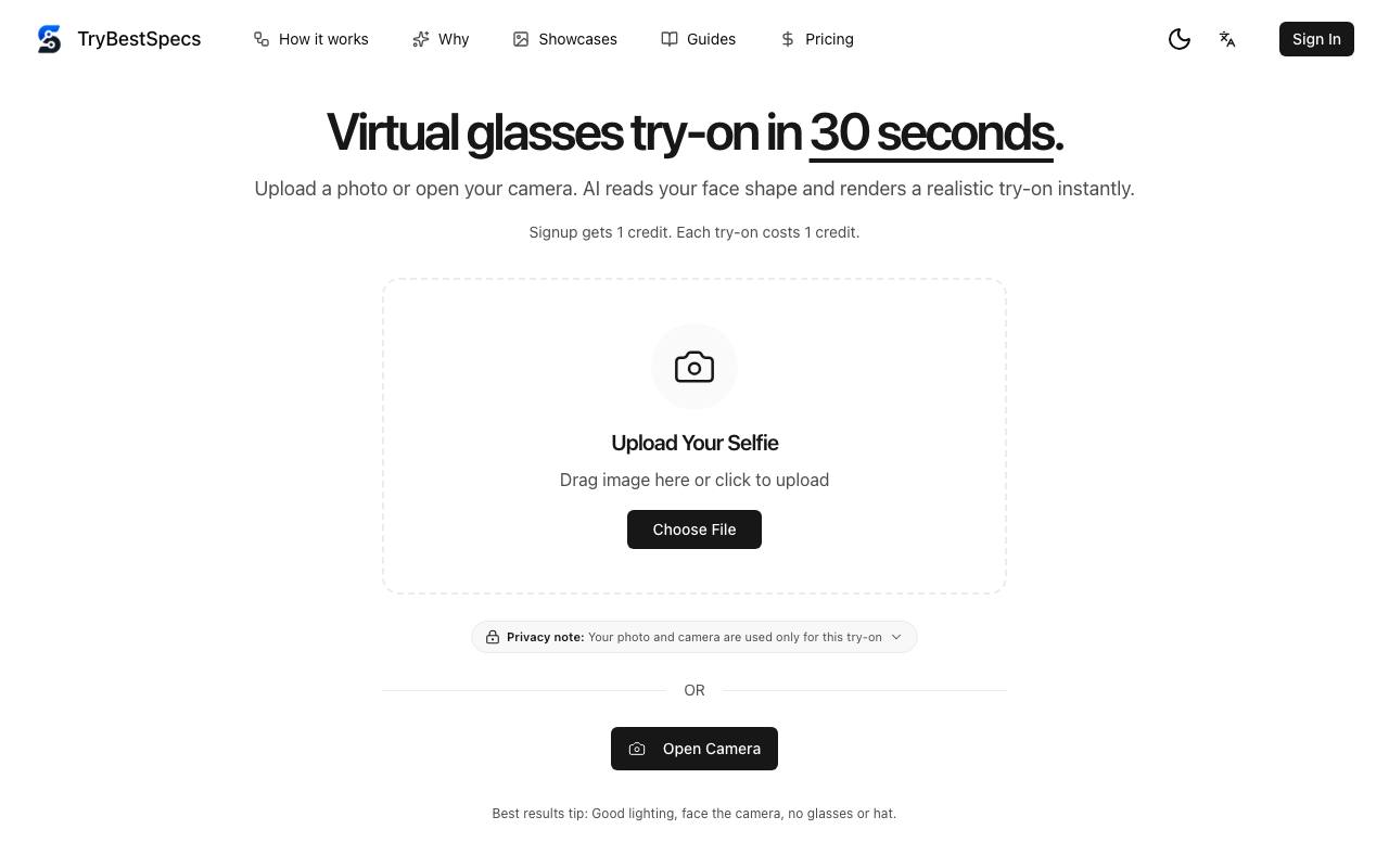 The TryBestSpecs website