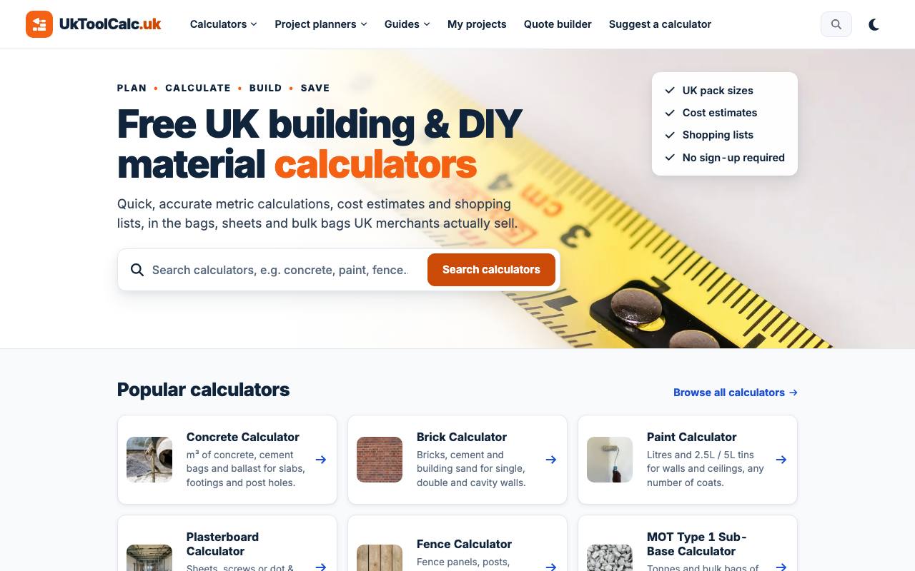 The UkToolCalc website