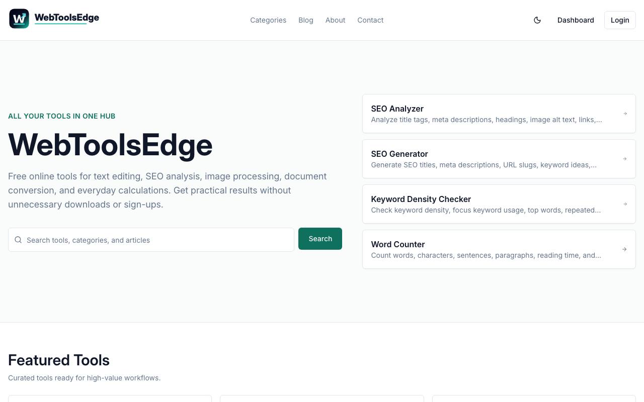 The WebToolsEdge website