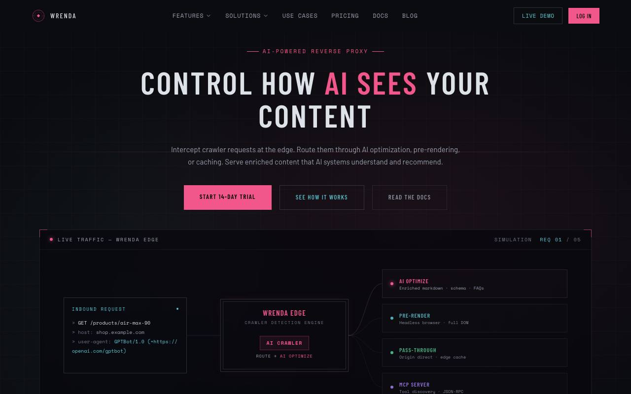 The Wrenda website