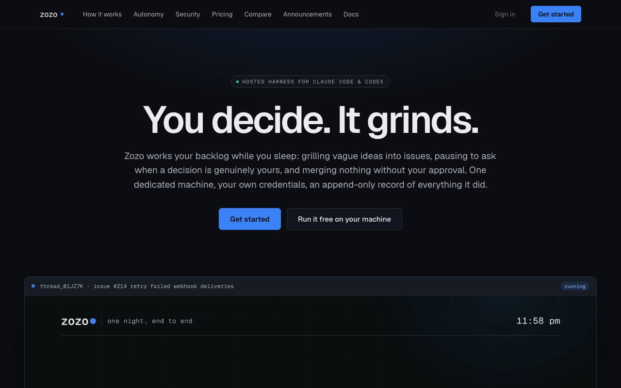 The Zozo website
